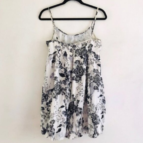 Chaudry KC Dress S Bubble Embellished Sequin Floral Print Black White - Picture 6 of 9